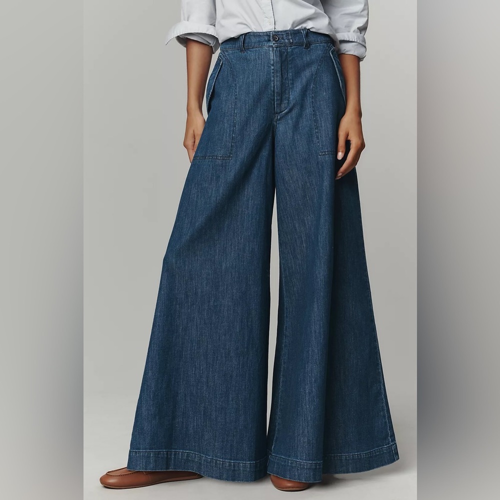 NWT Size 25 - Pilcro 99% Cotton High-Rise Wide-Leg Jeans (NWT US$ 158)
